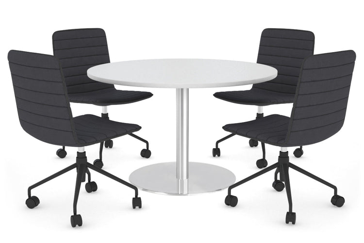 Sapphire Round Meeting Table - Disc Base [1000 mm] Jasonl 540mm stainless steel base white 