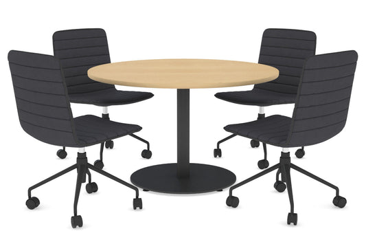 Sapphire Round Meeting Table - Disc Base [1000 mm] Jasonl 540mm black base maple 