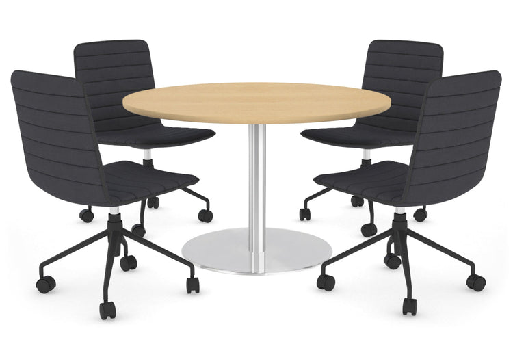 Sapphire Round Meeting Table - Disc Base [800 mm] Jasonl 450mm stainless steel base maple 