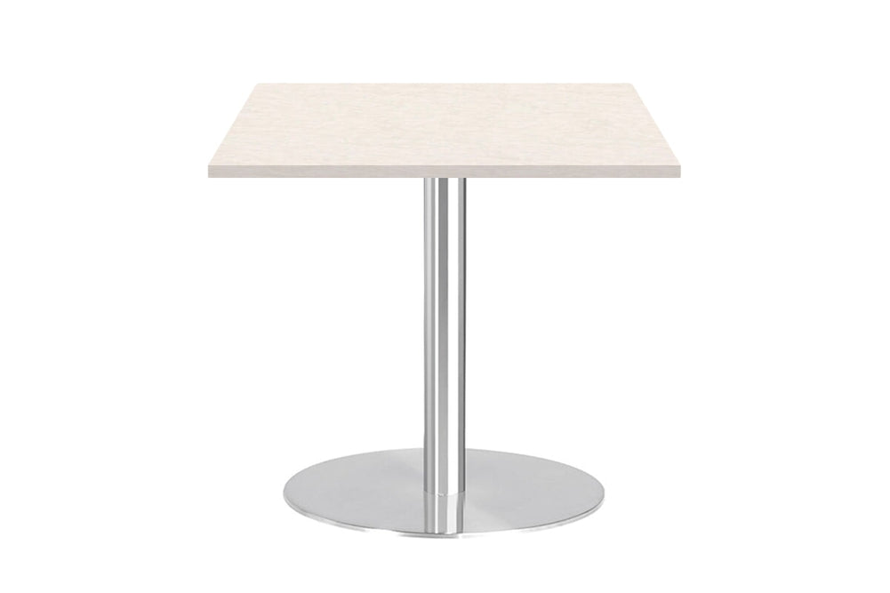 Sapphire Disc Base Square Cafe Table - Stainless Steel Frame [600L x 600W]-marble  