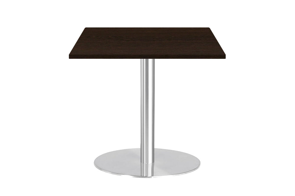 Sapphire Disc Base Square Cafe Table - Stainless Steel Frame [700L x 700W]-wenge  