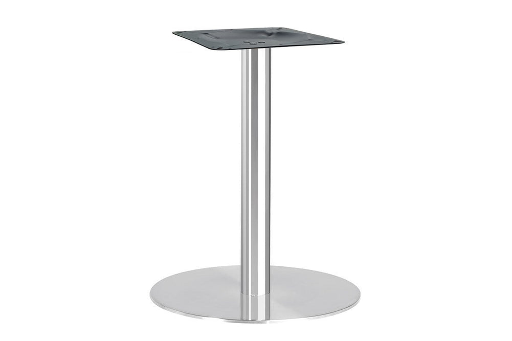 Sapphire Disc Base Square Cafe Table - Stainless Steel Frame [700L x 700W]-none  