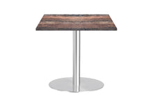  - Sapphire Disc Base Square Cafe Table - Stainless Steel Frame [700L x 700W] - 1