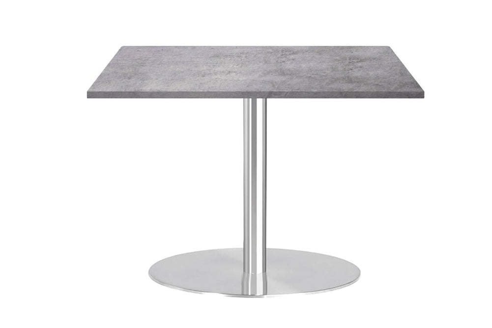 Sapphire Disc Base Square Cafe Table - Stainless Steel Frame [800L x 800W]-city  