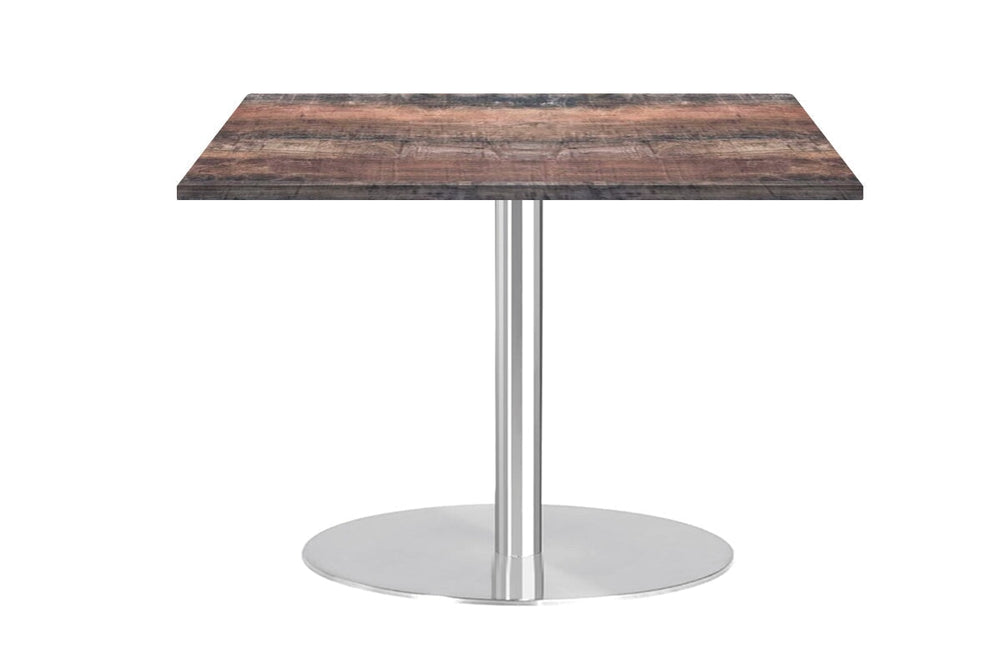 Sapphire Disc Base Square Cafe Table - Stainless Steel Frame [800L x 800W]-arizona  