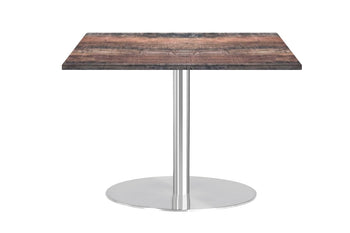  - Sapphire Disc Base Square Cafe Table - Stainless Steel Frame [800L x 800W] - 1
