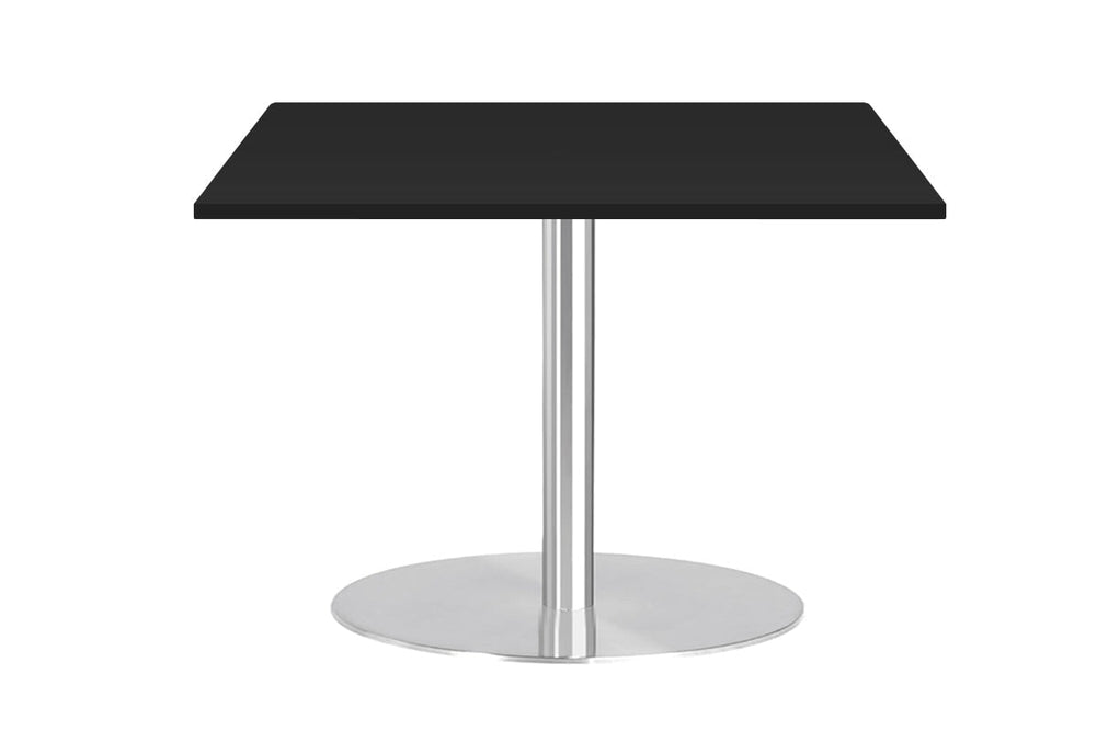 Sapphire Disc Base Square Cafe Table - Stainless Steel Frame [800L x 800W]-black  