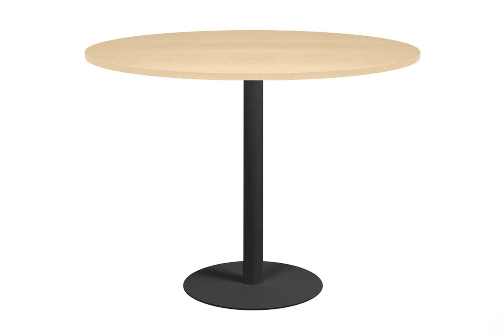 Sapphire Disc Base Tall Round Bar Counter Table [1000 mm]-540mm stainless steel base dark oak 