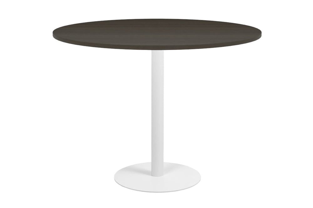 Sapphire Disc Base Tall Round Bar Counter Table [1000 mm]-540mm stainless steel base dark oak 