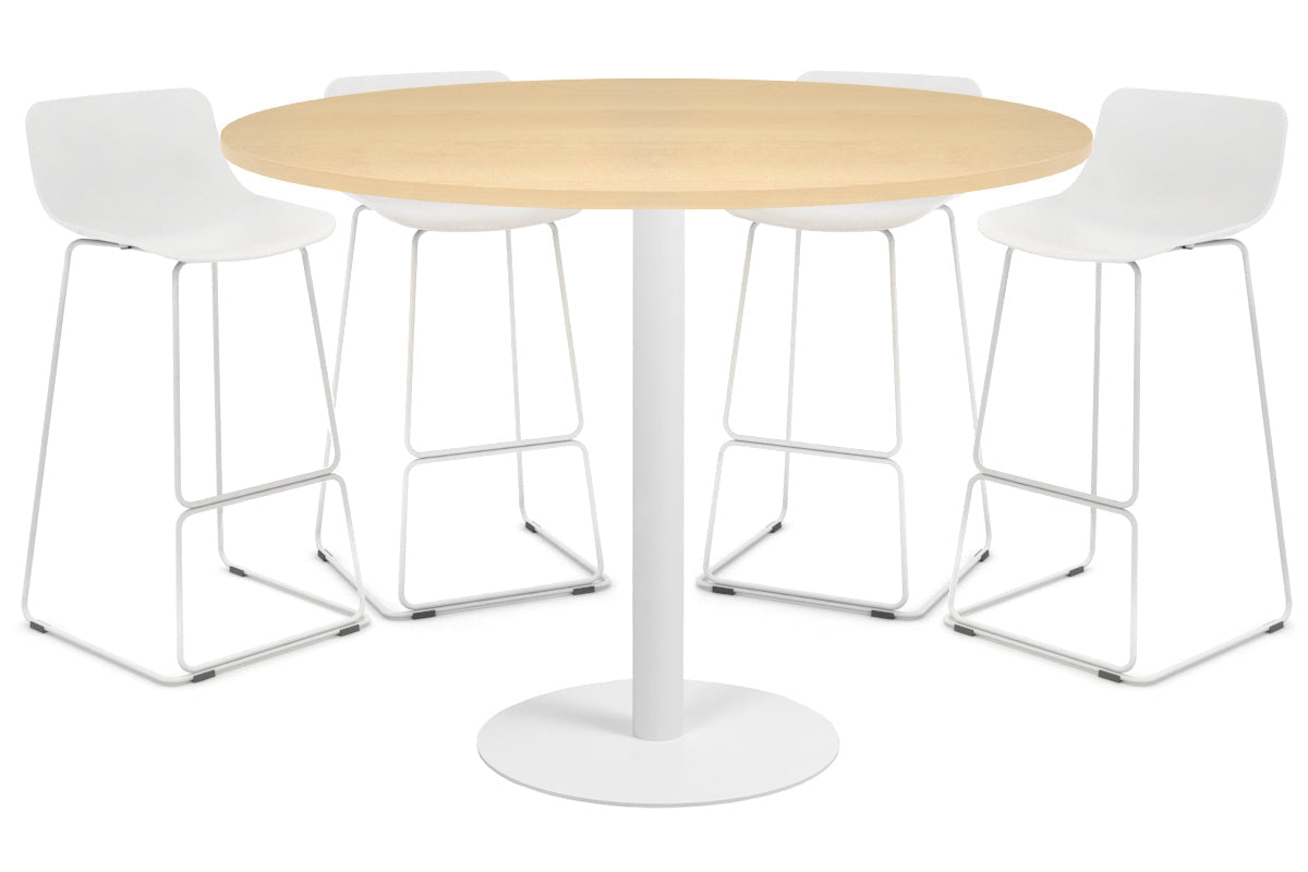 Sapphire Tall Round Bar Counter Table - Disc Base [1000 mm] Jasonl 540mm white base maple 