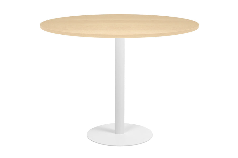 Sapphire Disc Base Tall Round Bar Counter Table [1000 mm]-540mm stainless steel base dark oak 