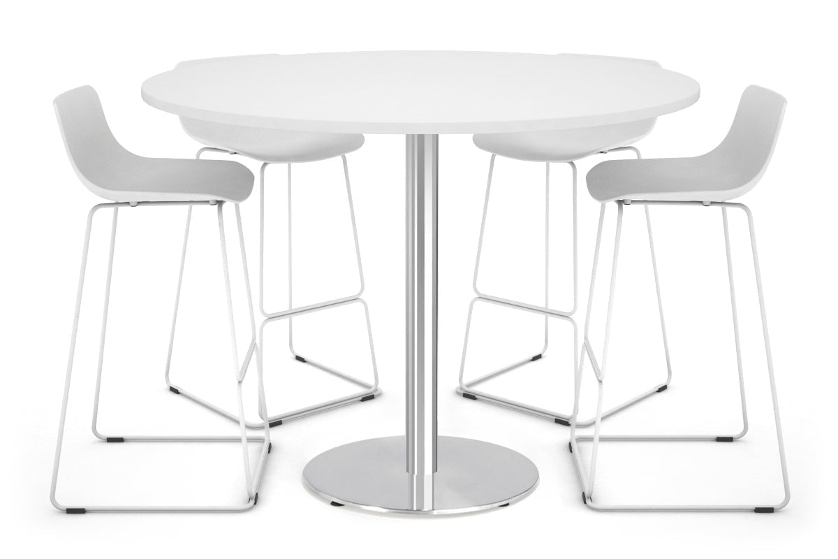 Sapphire Tall Round Bar Counter Table - Disc Base [1000 mm] Jasonl 540mm stainless steel base white 