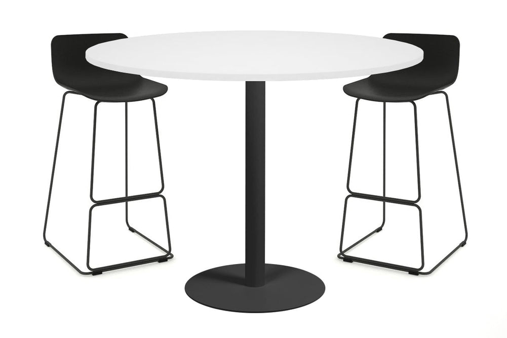 Sapphire Disc Base Tall Round Bar Counter Table [1000 mm]-540mm black base white 