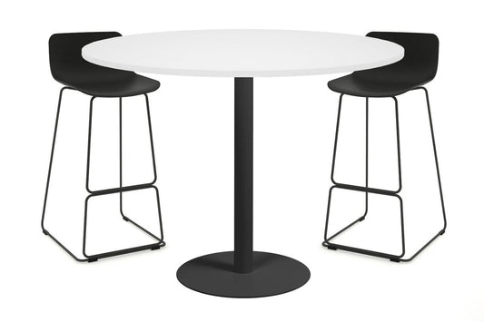 Sapphire Tall Round Bar Counter Table - Disc Base [1000 mm] Jasonl 540mm black base white 