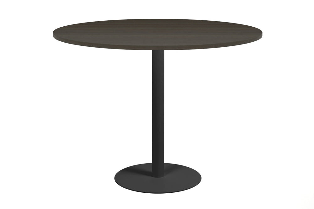 Sapphire Disc Base Tall Round Bar Counter Table [1000 mm]-540mm stainless steel base dark oak 
