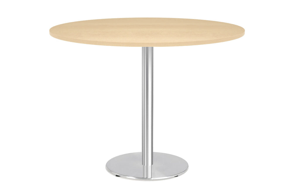 Sapphire Disc Base Tall Round Bar Counter Table [1000 mm]-540mm stainless steel base dark oak 