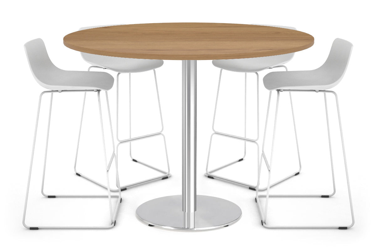 Sapphire Tall Round Bar Counter Table - Disc Base [1000 mm] Jasonl 540mm stainless steel base salvage oak 