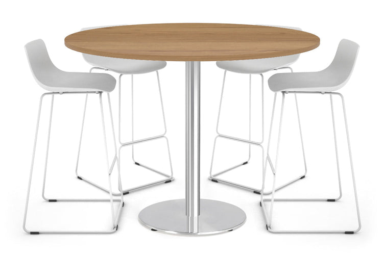 Sapphire Tall Round Bar Counter Table - Disc Base [1000 mm] Jasonl 540mm stainless steel base salvage oak 