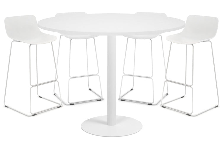 Sapphire Tall Round Bar Counter Table - Disc Base [1000 mm] Jasonl 540mm white base white 