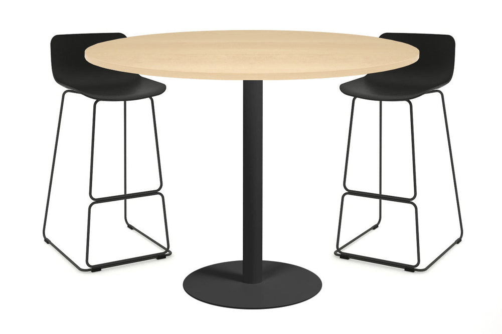 Sapphire Disc Base Tall Round Bar Counter Table [1000 mm]-540mm black base maple 