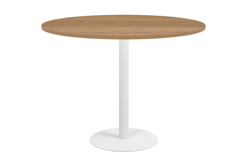 Sapphire Disc Base Tall Round Bar Counter Table [1000 mm]-540mm stainless steel base dark oak 