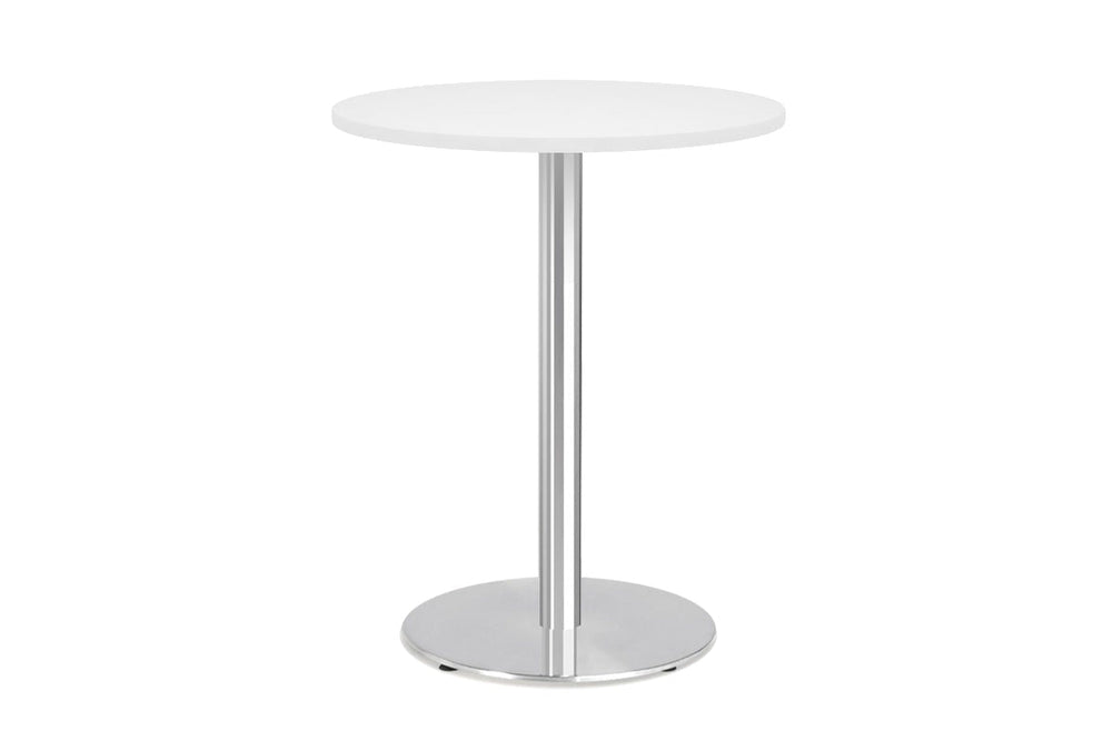 Sapphire Disc Base Tall Round Bar Counter Table [600 mm]-450mm stainless steel base dark oak 