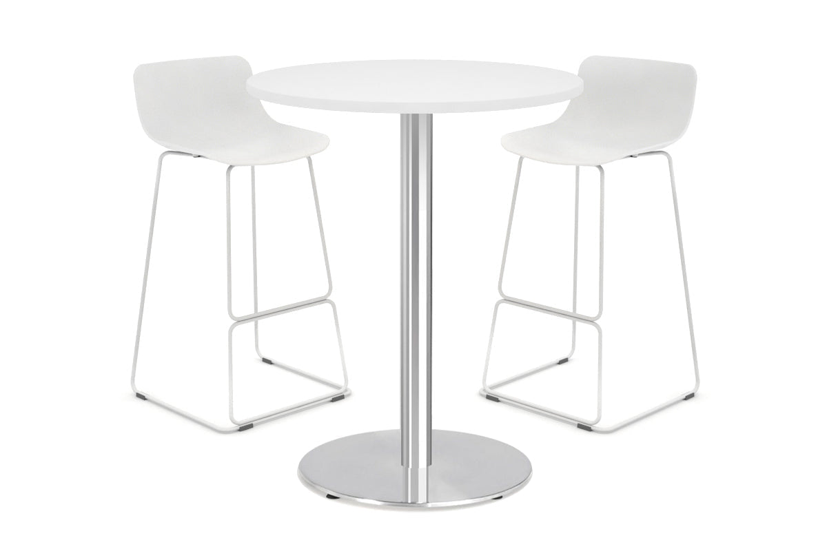 Sapphire Tall Round Bar Counter Table - Disc Base [600 mm] Jasonl 450mm stainless steel base white 
