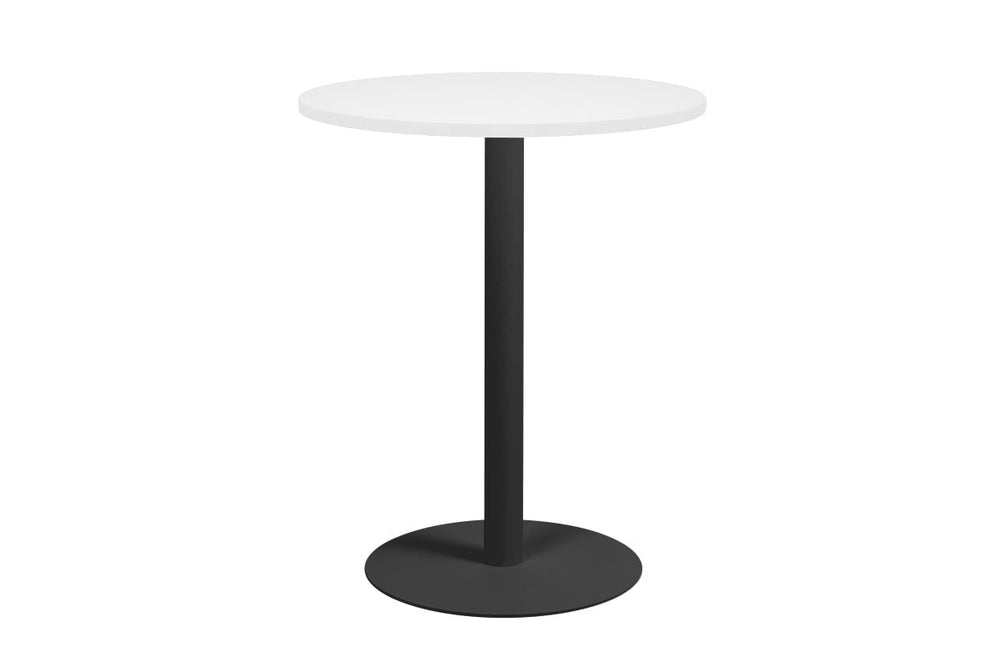Sapphire Disc Base Tall Round Bar Counter Table [600 mm]-450mm stainless steel base dark oak 