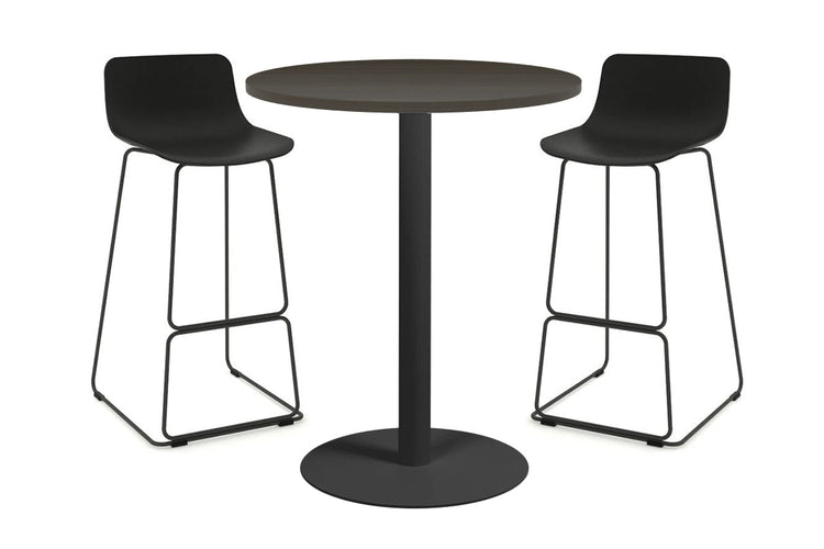 Sapphire Tall Round Bar Counter Table - Disc Base [600 mm] Jasonl 450mm black base dark oak 
