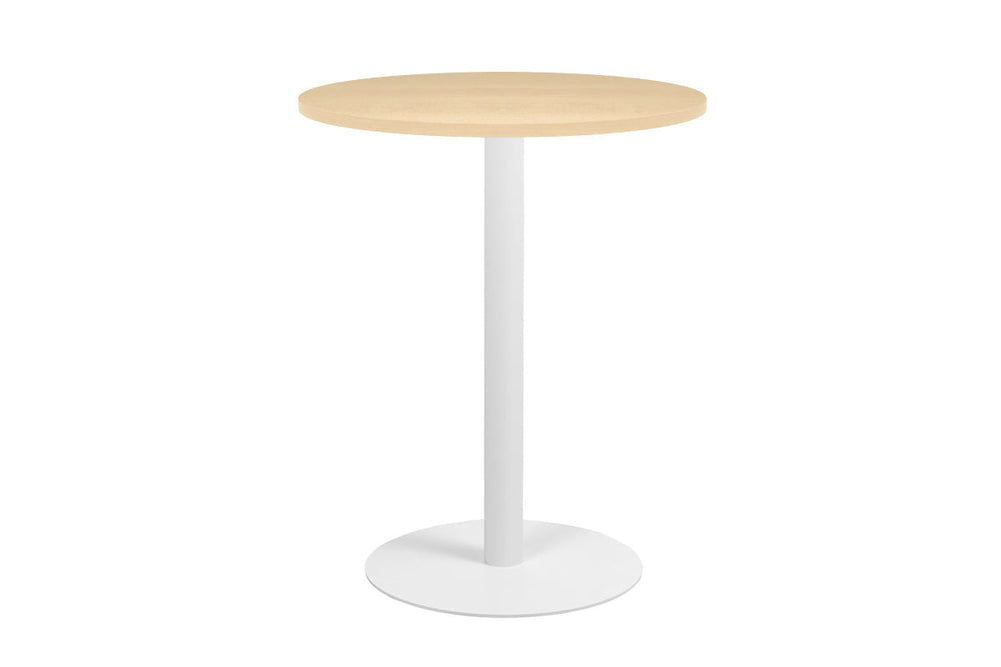 Sapphire Disc Base Tall Round Bar Counter Table [600 mm]-450mm stainless steel base dark oak 