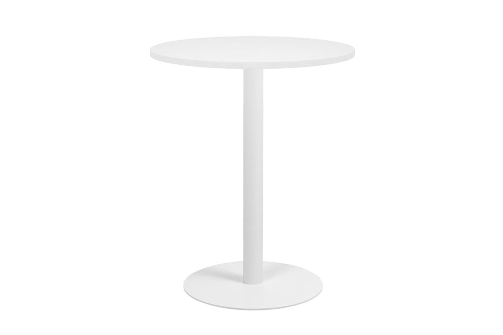 Sapphire Disc Base Tall Round Bar Counter Table [600 mm]-450mm stainless steel base dark oak 
