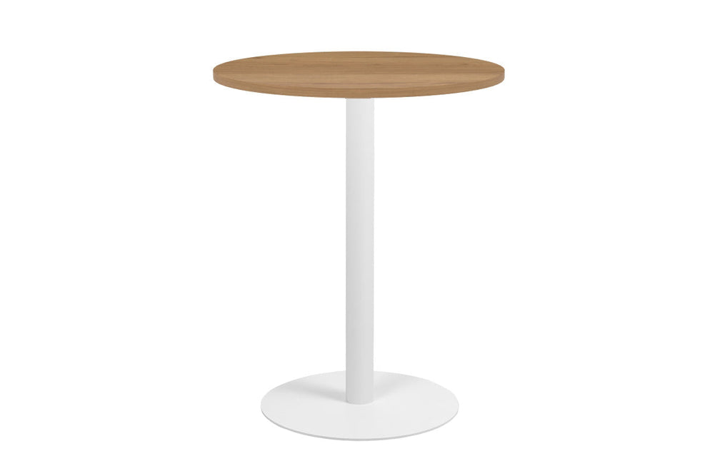 Sapphire Disc Base Tall Round Bar Counter Table [600 mm]-450mm stainless steel base dark oak 