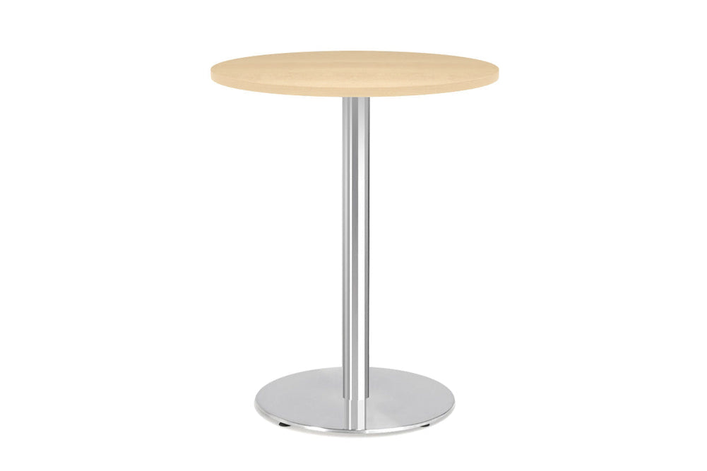 Sapphire Disc Base Tall Round Bar Counter Table [600 mm]-450mm stainless steel base dark oak 