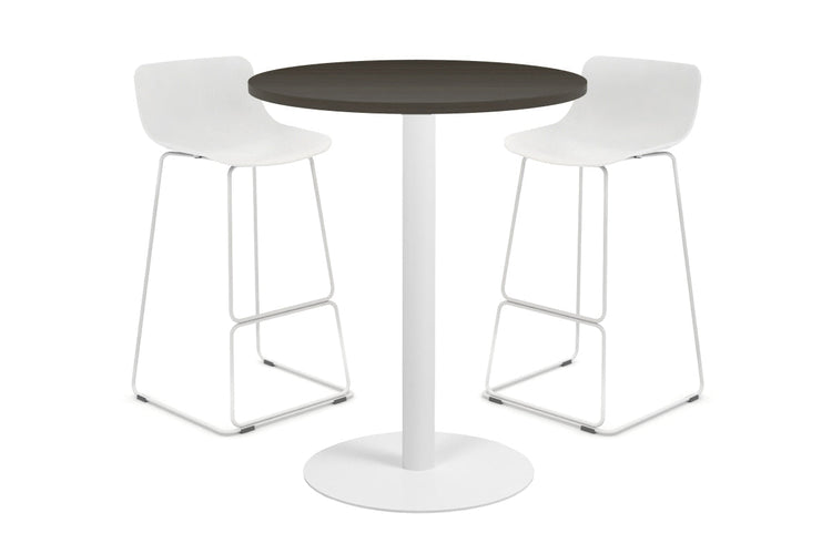 Sapphire Tall Round Bar Counter Table - Disc Base [600 mm] Jasonl 450mm white base dark oak 