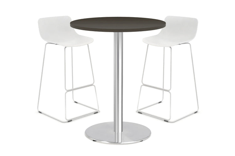 Sapphire Tall Round Bar Counter Table - Disc Base [600 mm] Jasonl 450mm stainless steel base dark oak 