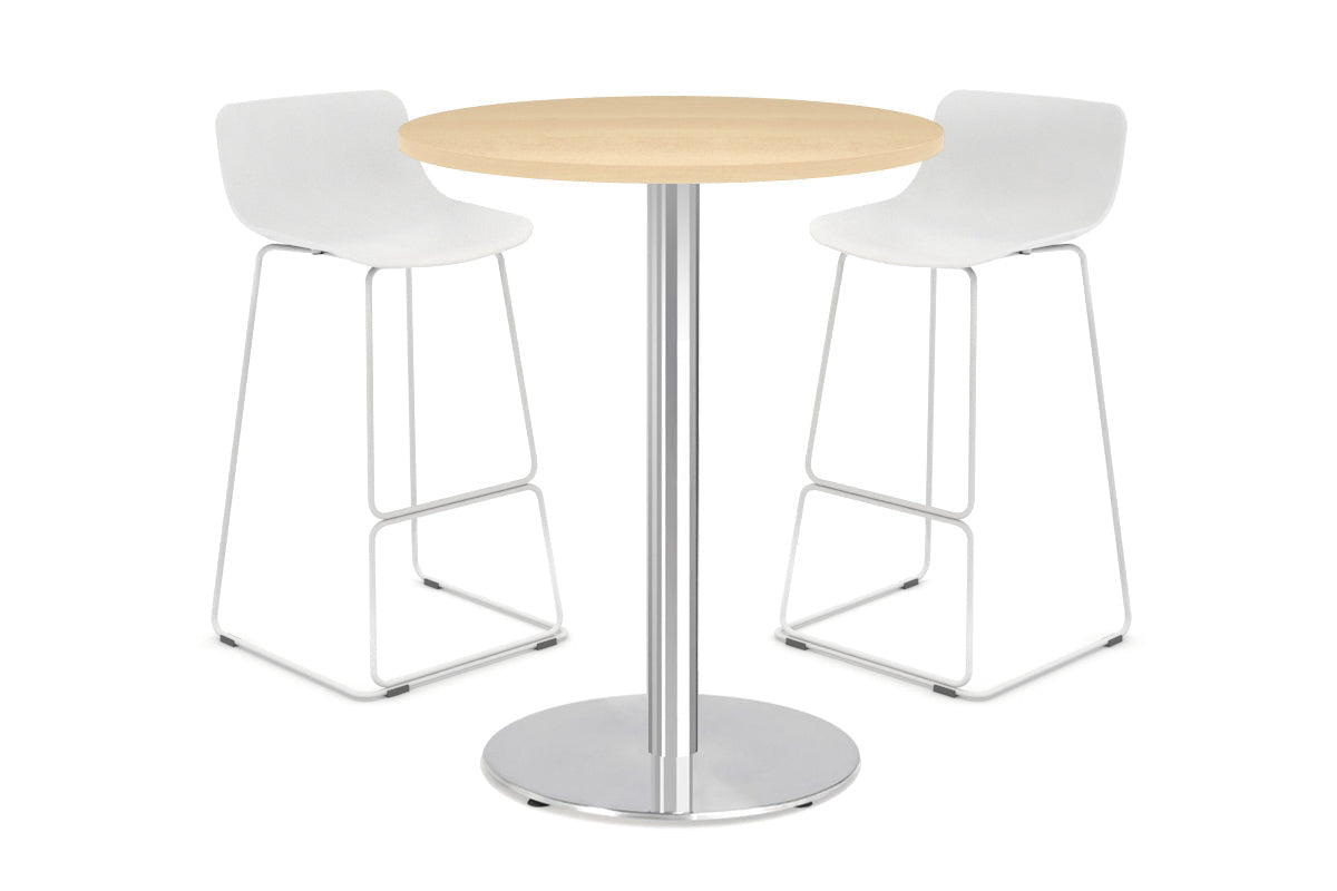 Sapphire Tall Round Bar Counter Table - Disc Base [600 mm] Jasonl 450mm stainless steel base maple 
