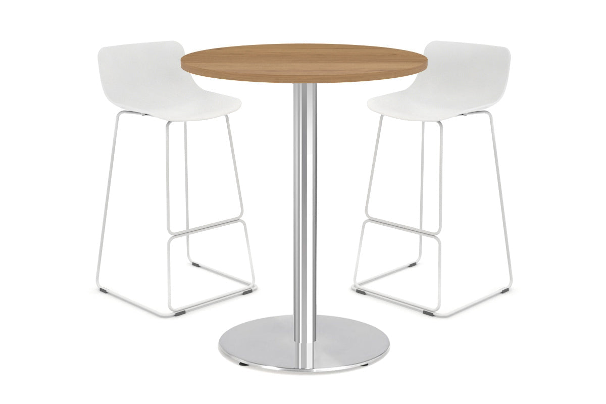 Sapphire Tall Round Bar Counter Table - Disc Base [600 mm] Jasonl 450mm stainless steel base salvage oak 