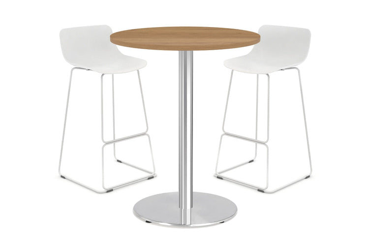 Sapphire Tall Round Bar Counter Table - Disc Base [600 mm] Jasonl 450mm stainless steel base salvage oak 