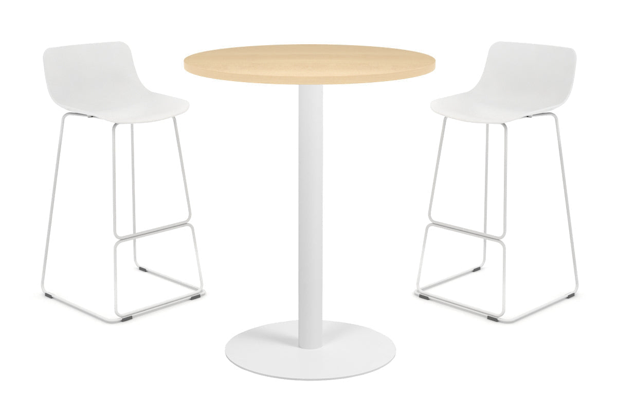 Sapphire Tall Round Bar Counter Table - Disc Base [600 mm] Jasonl 450mm white base maple 