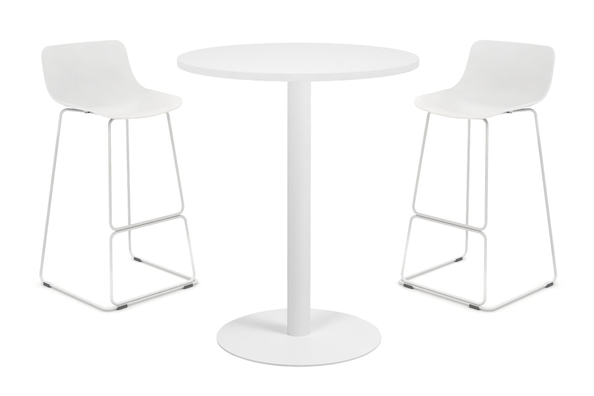 Sapphire Tall Round Bar Counter Table - Disc Base [600 mm] Jasonl 450mm white base white 