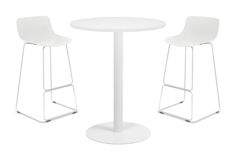 Sapphire Tall Round Bar Counter Table - Disc Base [600 mm] Jasonl 450mm white base white 