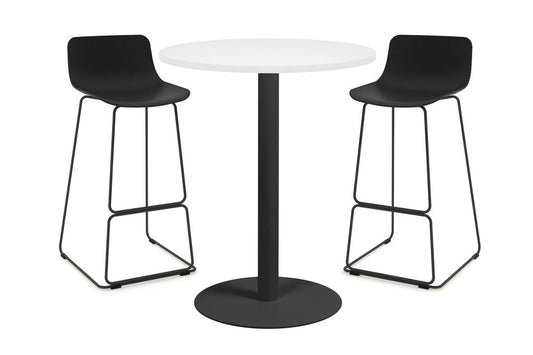 Sapphire Tall Round Bar Counter Table - Disc Base [600 mm] Jasonl 450mm black base white 