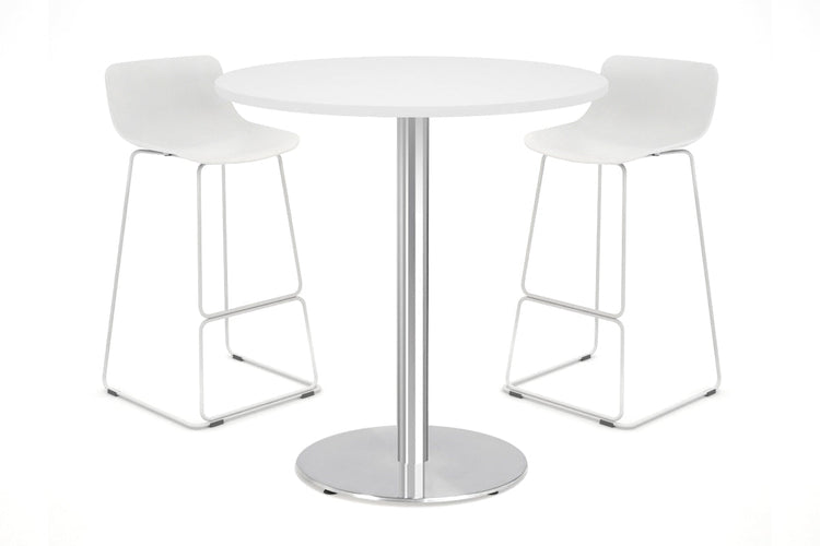 Sapphire Tall Round Bar Counter Table - Disc Base [700 mm] Jasonl 450mm stainless steel base white 