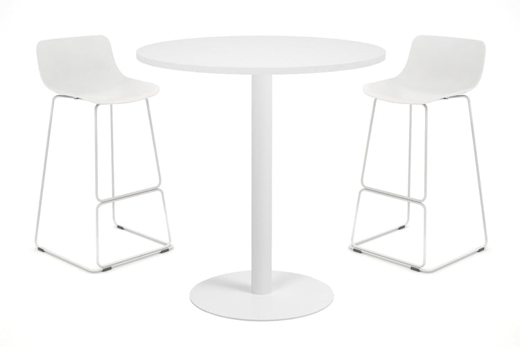 Sapphire Tall Round Bar Counter Table - Disc Base [700 mm] Jasonl 450mm white base white 