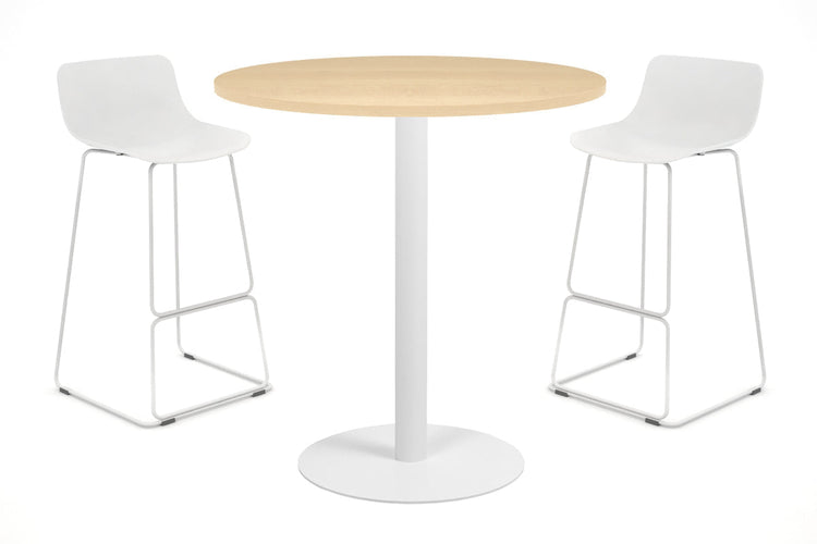 Sapphire Tall Round Bar Counter Table - Disc Base [700 mm] Jasonl 450mm white base maple 