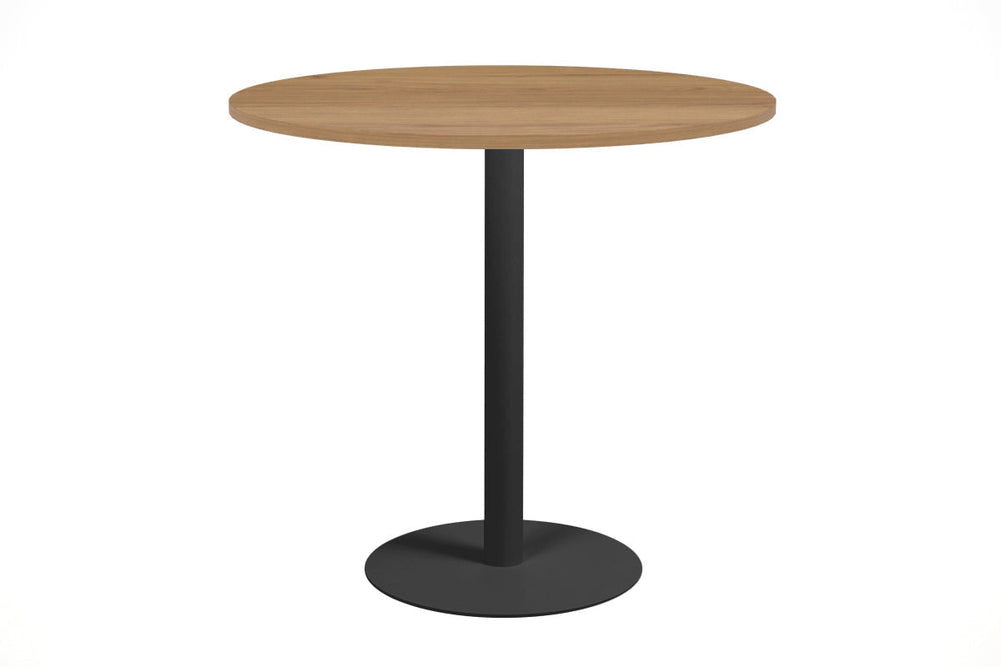 Sapphire Disc Base Tall Round Bar Counter Table [800 mm]-540mm stainless steel base dark oak 