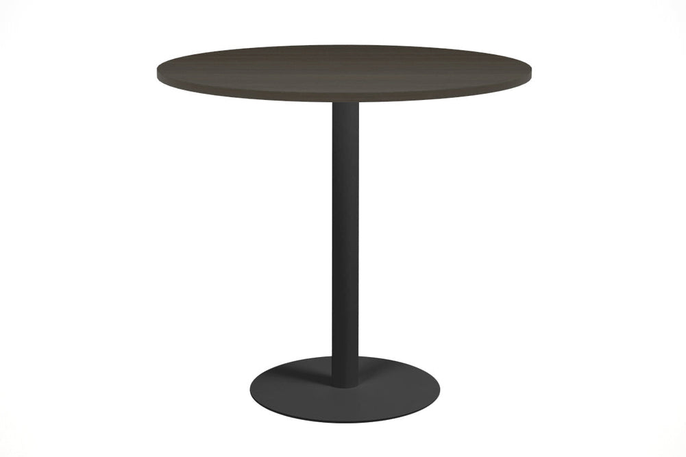 Sapphire Disc Base Tall Round Bar Counter Table [800 mm]-540mm stainless steel base dark oak 