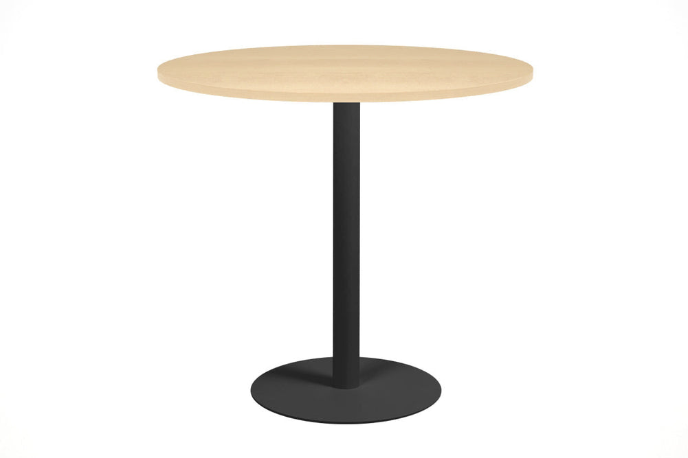 Sapphire Disc Base Tall Round Bar Counter Table [800 mm]-540mm stainless steel base dark oak 