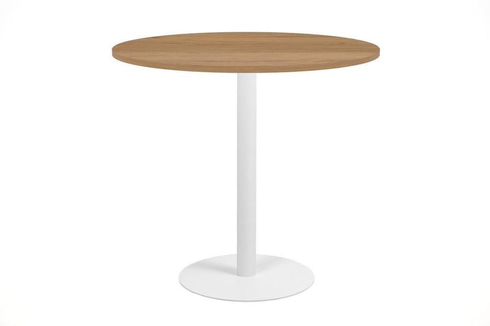 Sapphire Disc Base Tall Round Bar Counter Table [800 mm]-540mm stainless steel base dark oak 