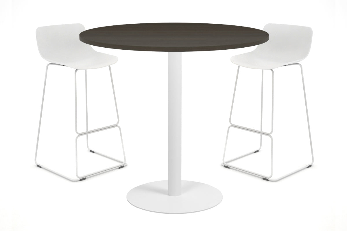 Sapphire Tall Round Bar Counter Table - Disc Base [800 mm] Jasonl 540mm white base dark oak 